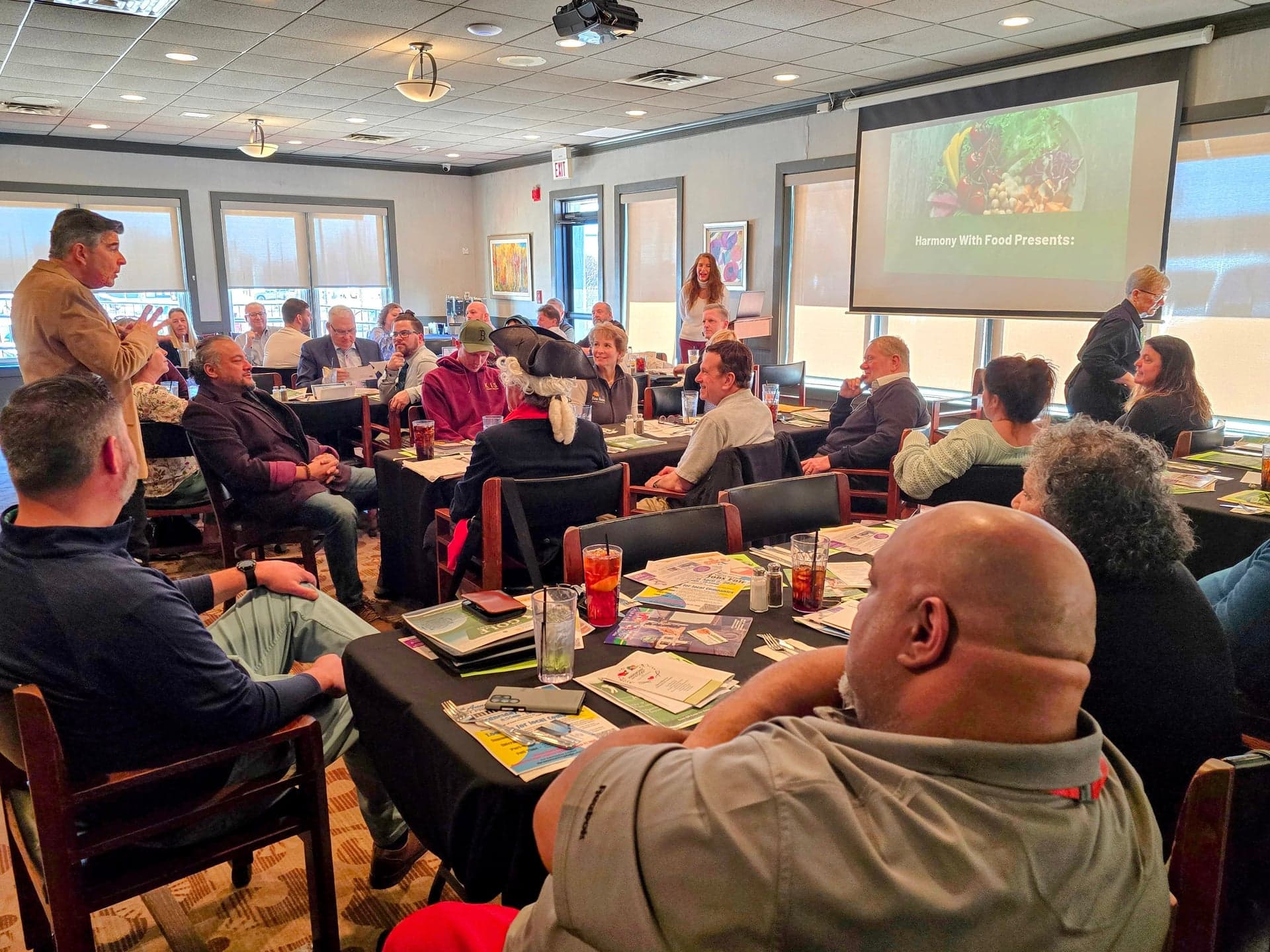 Chamber members at a business networking event